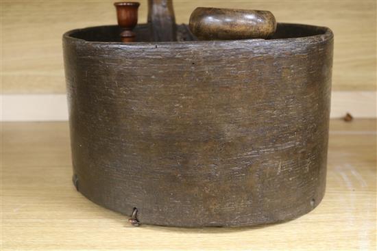 A steamed Bentwood container and mixed treen